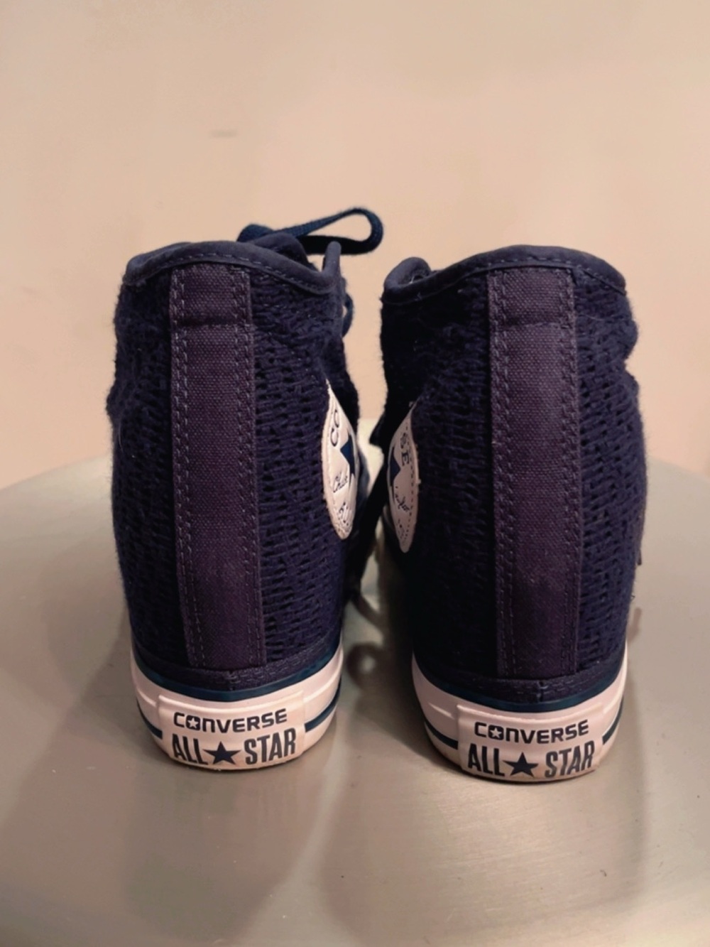 Converse Chuck Taylor All Star Hidden Wedge Crochet Knit Sneakers Women’s Sz 7 - Picture 6 of 8